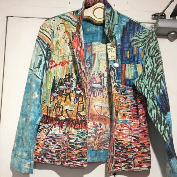 ATTITUDE PRINT JEANS JACKETS SIZE S - Picture 11 of 13